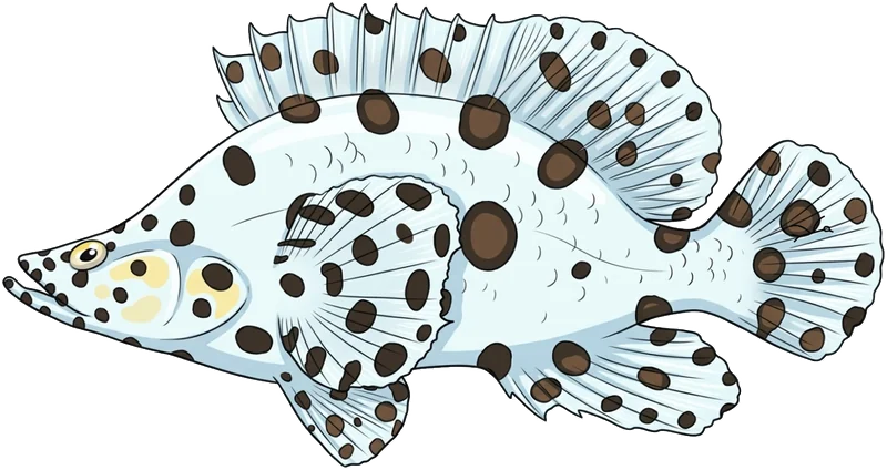 Barramundi cod (Chromileptes altivelis) — illustration